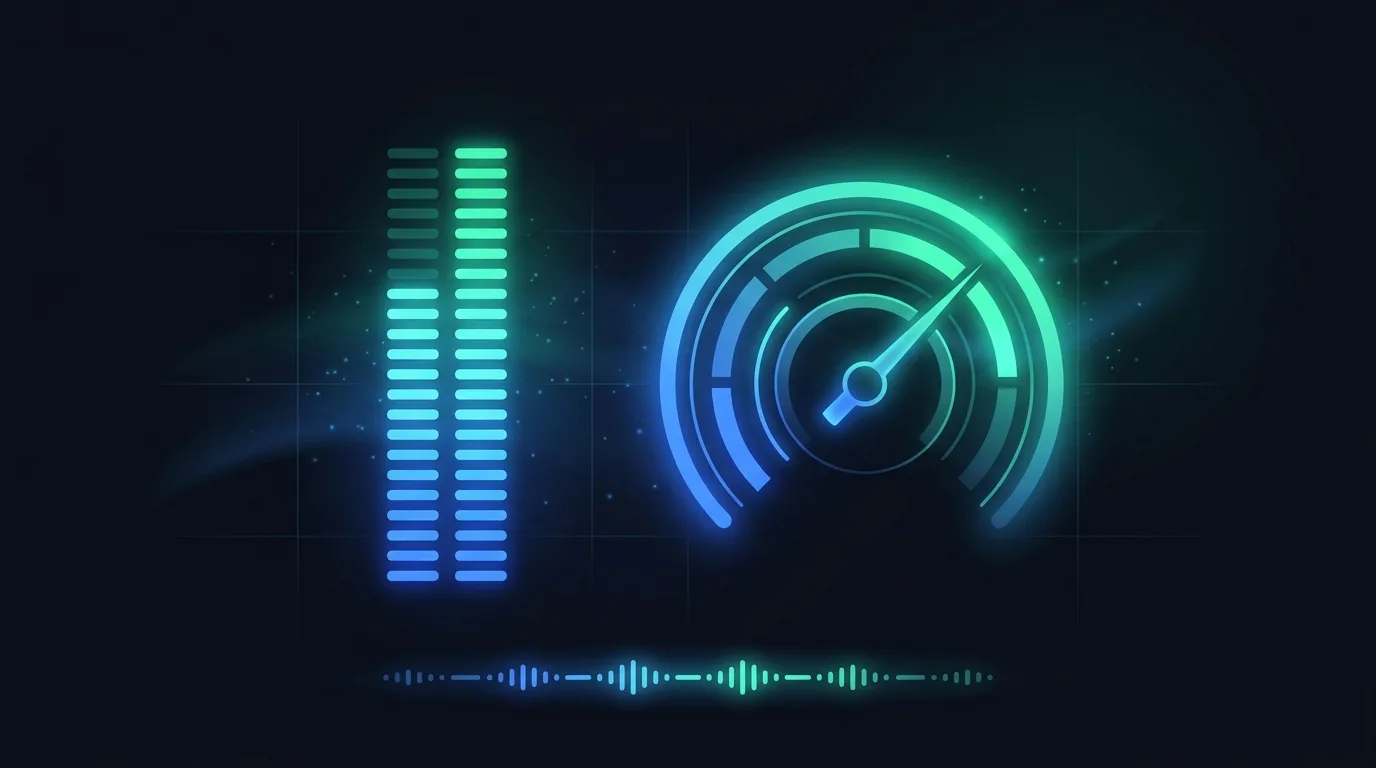 Indicateur de puissance audio lumineux à côté d'une barre de son